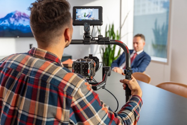 Peak 3 Visuals team at work on a video production set